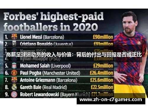 高薪足球运动员的收入与价值：背后的付出与回报是否成正比